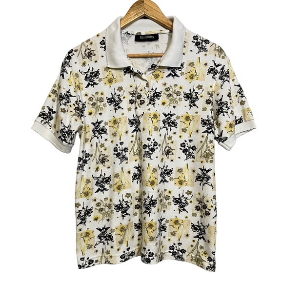 Vintage Liz Thomas Collared Floral Top‎ - Picture 1 of 7